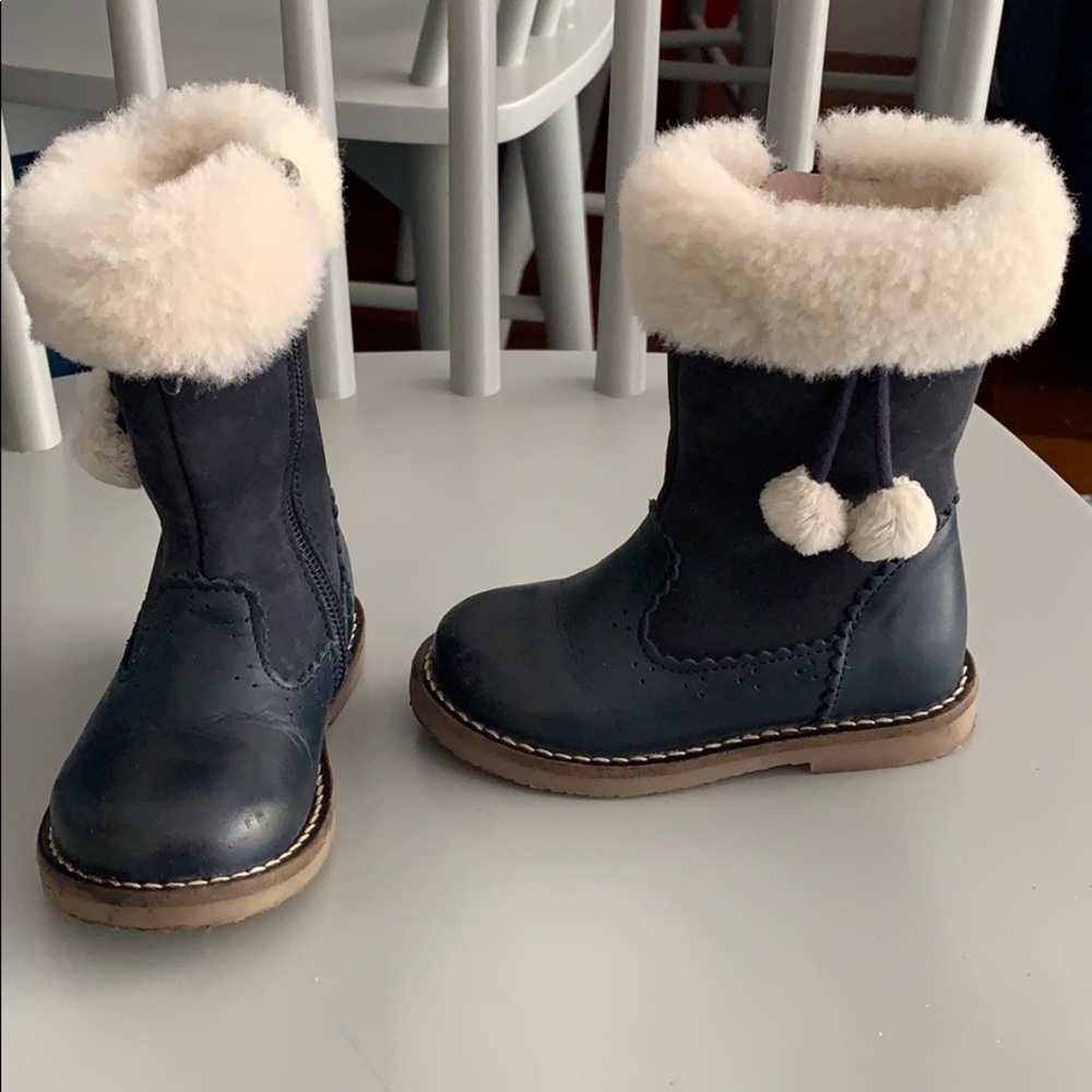 Jacadi wool-lined navy boots